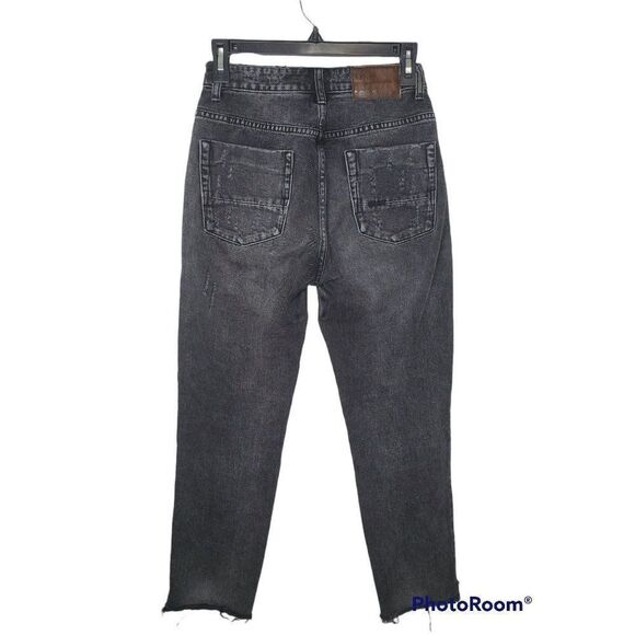 One by OneTeaspoon High Waist Awesome Baggies Distressed Black Denim Jeans Sz 25 - Picture 13 of 13
